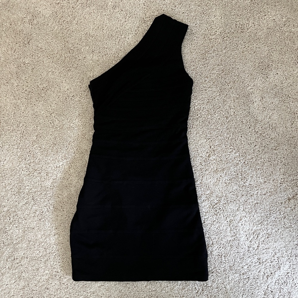 LBD One Shoulder Bandage Little Black Dress Express XS